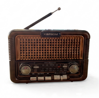 Rádio Retrô com Antena e Painel Solar KA-3198