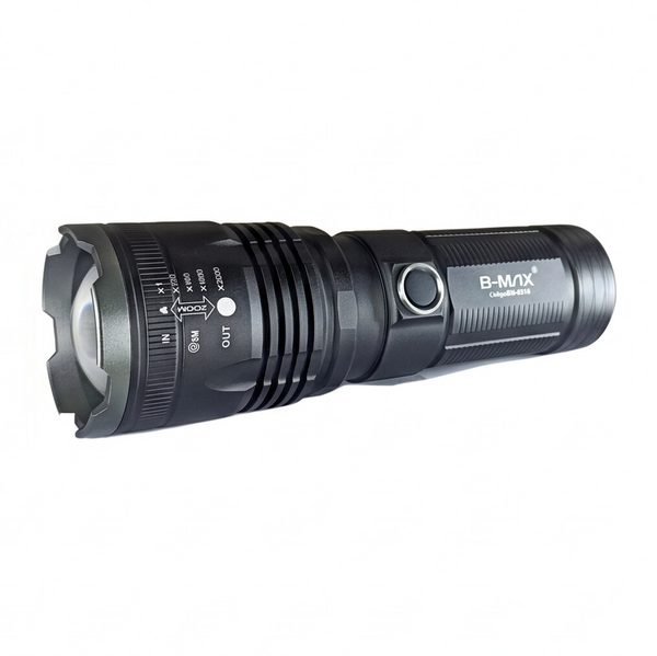 Lanterna Tática l Led Laser l Zoom l B-Max 8516