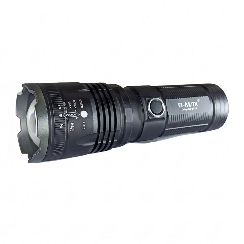 Lanterna Tática l Led Laser l Zoom l B-Max 8516
